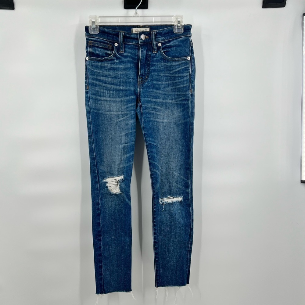 Madewell blue high riser skinny crop 24